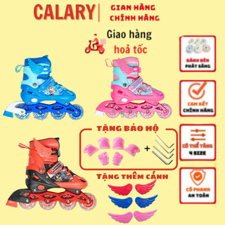 Giày Patin Trẻ Em  Cougar  Measin - Có Đèn Bánh, Form Chắc Chắn, Phanh Chân An Toàn