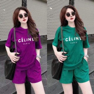 Set bộ nữ mặc nhà mùa hè thể thao phom rộng bộ đùi chất cotton su thể thao bigsize 40-75kg in cé lin
