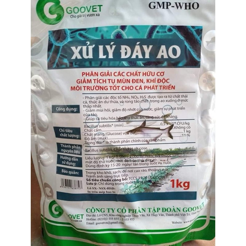 Xử lý đáy ao cá, men vi sinh sử lý đáy ao cá 1kg