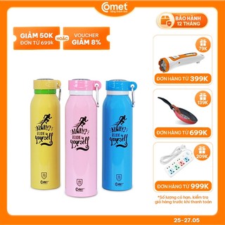Bình giữ nhiệt COMET CH12-55 (500ml) Xanh dương hồng vàng inox 304 Cấu tạo 3 lớp