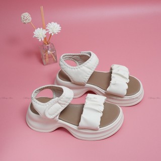 Giày sandal nữ SD07 quai nhún da mềm đế cao 5 cm