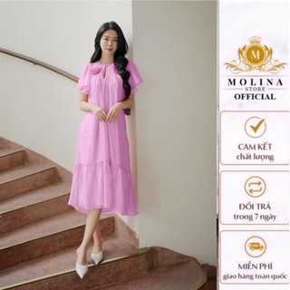 Váy suông tơ cao cẩp-  Thiết Kế Dáng Dài Chất tơ xốp cao cấp Mềm Mịn có túi