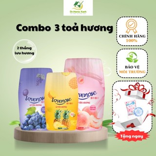 Lọ Tỏa Hương Lovenose, Sáp Thơm Phòng 180ml, Combo 3 Lọ , Tặng 1 Viên Sạch Bồn Cầu CleanZ