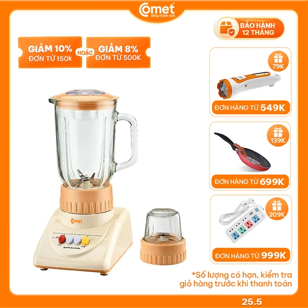 Máy Xay Sinh Tố COMET 300W Cối Thủy Tinh 1.25L