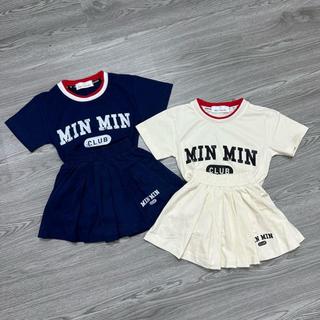 S032 - Set bộ quần áo cotton MIN min cho bé, chân váy có lót trong (9-30kg) Vải Cotton