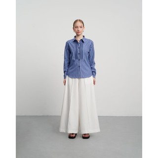 Áo sơ mi nữ SLIM-FIT Tailored sọc xanh KHÂU BY CQ