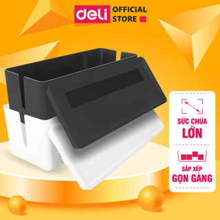 Hộp Đựng Ổ Cắm Điện DELI Tiết Kiệm Không Gian, Hộp Nhựa ABS Đựng Giắc Cắm, Dây Điện Cáp Sạc Tiện Lợi