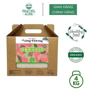 Gạo trắng Mekong Home 100% Organic, gạo chuẩn vị Nàng Hương, dẻo, thơm, mùi ngọt nhẹ - 4kg