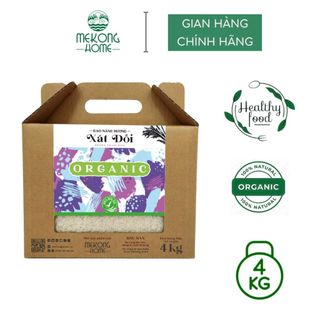 Gạo xát dối Mekong Home 100% Organic, gạo chuẩn vị Nàng Hương, ngọt, thơm, giữ trọn lớp cám - 4kg