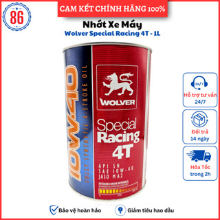 Nhớt siêu cao cấp Wolver Special Racing 10w40 cho xe số, côn tay, moto, tay ga- Sản xuất tại Đức
