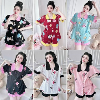 HỎA TỐC [Bigsize 50-100kg] Đồ Bộ Đùi Nữ Tay Ngắn Lụa Nhật Cổ Sen Mặc Nhà Thoải Mái Mát Cho Nàng Béo Múp Xinh