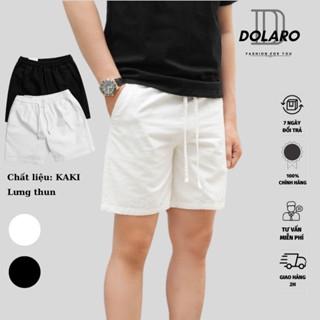 Quần Đùi Nam Trắng Kaki Lưng Thun DOLARO Cao Cấp, Quần Short Nam Ngắn Mặc Nhà Dáng Cộc Thể Thao Phong Cách Boy Phố