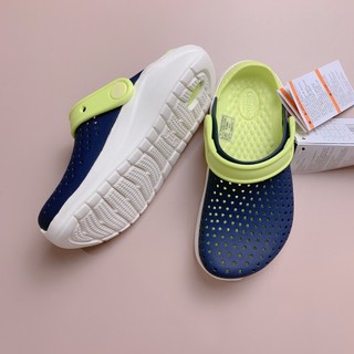 Sục crocs Literide - màu ghi quai cốm