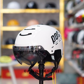 Nón poc p10 kính hít nam châm chuẩn xe máy