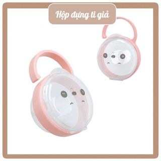 Hộp đựng ti giả, núm ti cho bé trong suốt, có móc treo