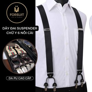 Dây Đai Cài Quần Suspender Chữ Y Bản 3,5cm Co Giãn Cho Nam Mặc Sơ Mi - Forsuit Store