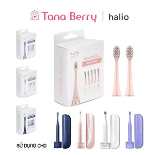 Bộ 5 Đầu bàn chải điện Halio Sonic Whitening Toothbrush PRO (loại ĐẾ SẠC KHÔNG DÂY, CÓ HỘP ĐỰNG DU LỊCH)