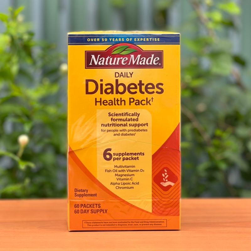 Date 8/26 Vitamin cho người tiểu đường Diabetes Health Pack Nature Made 60 gói