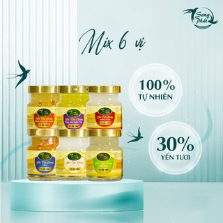 Combo Mix 4 hũ 70ml tùy chọn Tổ yến chưng Song Phát nguyên chất, không pha trộn, tốt cho sức khỏe