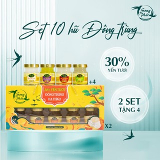  Set hộp quà 10 hũ Tổ yến chưng Đông trùng hạ thảo Song Phát tăng sức đề kháng, hồi phục sức khỏe 70ml
