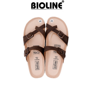 DK06 - Dép Birken Đế Trấu BIOLINE Official Thiết Kế Unisex Quai Chéo Xỏ Ngón Da Bò Lót Chống Nước