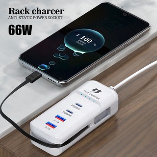 Ổ điện đa năng sạc nhanh, ổ cắm điện tự ngắt dây nối dài ổ điện thông minh chịu tải cao 2200w