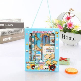 Bộ dụng cụ học tập 7 món xinh gọn_đồ dùng học tập cho bé giá rẻ_văn phòng phẩm giá sỉ