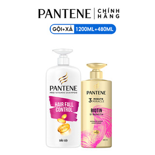 Combo Dầu Gội PANTENE Ngăn Rụng Tóc 1200ML Và Dầu Xả PANTENE Ngăn Rụng Tóc 480ML