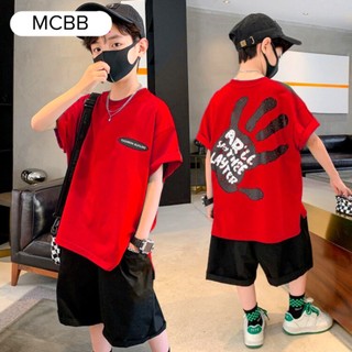 Mcbb 49-62 kg 100% vải cotton đồ bộ quần áo nam áo thun nam quần đùi áo phông bộ cộc tay nam thời trang nam cho bé trai