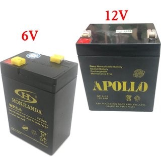 Bình ắc quy khô 6V 5Ah / 6V 4Ah / 12V 5Ah loại tốt - Điện Việt