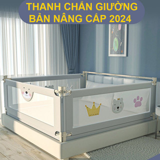 Thanh chắn giường - Bản nâng cấp mới nhất, nâng hạ từng bên, lắp đặt dễ dàng, An toàn cho bé (giá 1 thanh)