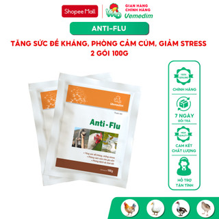 Vemedim Anti-Flu Tăng sức đề kháng, thay đổi thời tiết cho gia cầm, set 2 gói 100g