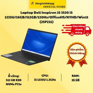 Laptop dell inspiron 15 3520 i5 1235u/16gb/512gb/120hz/officehs/kyhd/win11