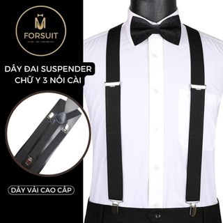 Dây đai quần suspender chữ y bản 3cm khóa chống gỉ cho nam - forsuit store