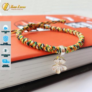 [Mẫu HOT] Vòng Tay Dây Chỉ Ngũ Sắc Tây Tạng Bện Charm Hoa Mai Tài Lộc Phú Quý - Tuệ Lâm