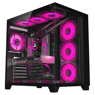 Vỏ case máy tính bể cá xstar full size 2 màu black and white 2 mặt kính cường lực no fan ngọc computer