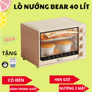 Lò Nướng Điện Bear 40 LÍT - Công Suất 1650W. 2 Tầng nướng. Làm Bánh, Nướng Thức Ăn Nhanh Chóng Tiện Lợi.