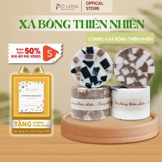 Combo xà bông thiên nhiên Pơ Lang làm sạch, dưỡng da 4 bánh 100g
