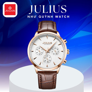  Đồng Hồ Nam JAH-107 Julius Hàn Quốc Mặt size 4,15cm Dây Da   Nâu  