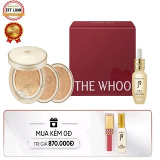 [ Mẫu Mới ] Phấn nước cushion chiếc xuất vàng 24k whoo che khuyết điểm siêu mỏng mịn whoo luxury golden cushion glow