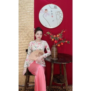 sét bà ba mango hoa tay dài nút ngọc (s-3xl )