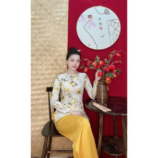 sét bà ba mango hoa tay dài nút ngọc (s-3xl )