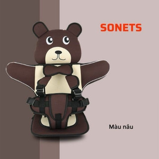 Ghế Ngồi Oto Cho Bé Sonets, Ghế Cho Bé Ngồi Oto Cao Cấp Có Đai An Toàn, Thiết Kế Mặt Đế Chống Trơn Trượt Có Đệm Nâng