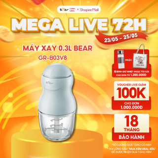 Máy Xay Ăn Dặm Mini Cầm Tay Bear 8 Lưỡi Xay 0,3L Cối Thủy Tinh Xay Đồ Nóng Bản Nâng Cấp Đa Năng Tiện Dụng GR-B03V8
