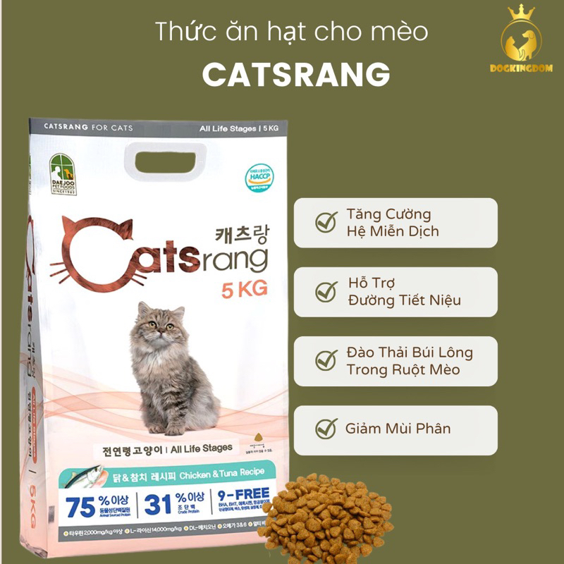(5kg) Catsrang Thức ăn hạt cho mèo