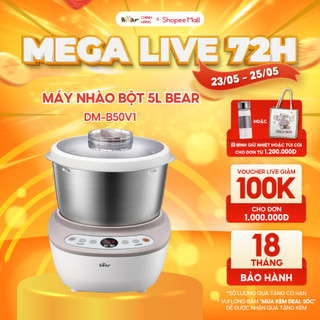 Máy Trộn Bột Bear 5L Inox 304, Ủ Bột, Nhào Bột, Nhồi Bột Nhanh, Công Suất Lớn Chống Dính - DM-B50V1