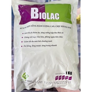 Biolac 1kg, men tiêu hoá dùng cho chó, mèo, gia súc, gia cầm