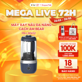 Máy Nấu Sữa Hạt Bear Đa Năng 1,5L Chống Ồn Cao Cấp, Xay Nấu Sữa Hạt, Xay Sinh Tố Tiện Lợi PBJ-B06S2
