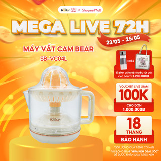Máy Vắt Cam Tự Động Bear 5 Mức Độ Ép Xoay 2 Chiều Với 3 Đầu Vắt Linh Hoạt Phù Hợp Với Nhiều Trái Cây Dễ Sử Dụng SB-VC04L
