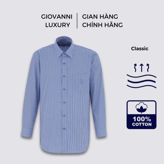 Áo Sơ Mi Nam Dài Tay GIOVANNI Kẻ Sọc Ô Chất Liệu 100% Cotton Supima Cao Cấp GLS00-011